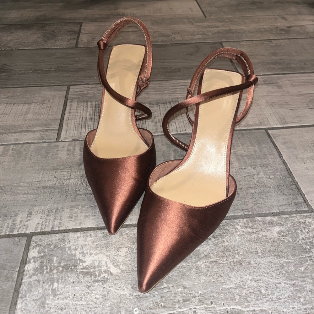 ASOS Brown Satin Heels